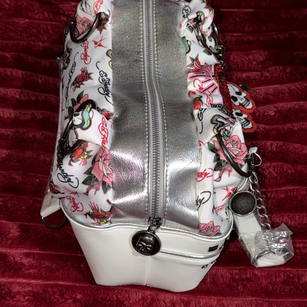 Stylish White and Red Women's Bag - Picture 5 of 11